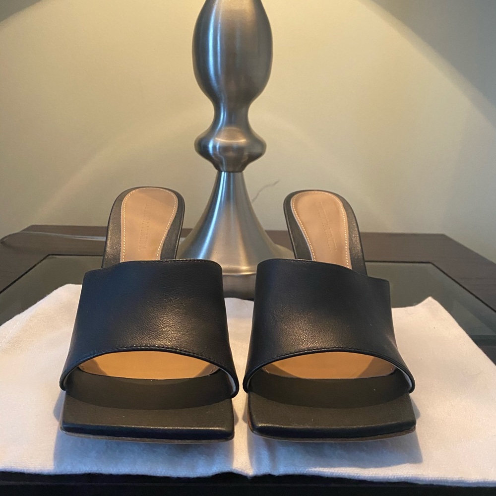 Bottega Veneta Black Mule Heels